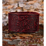 Leather Bracelet Cuff Wristband Horses Celtic Knotwork Talisman Amulet Carving Leather